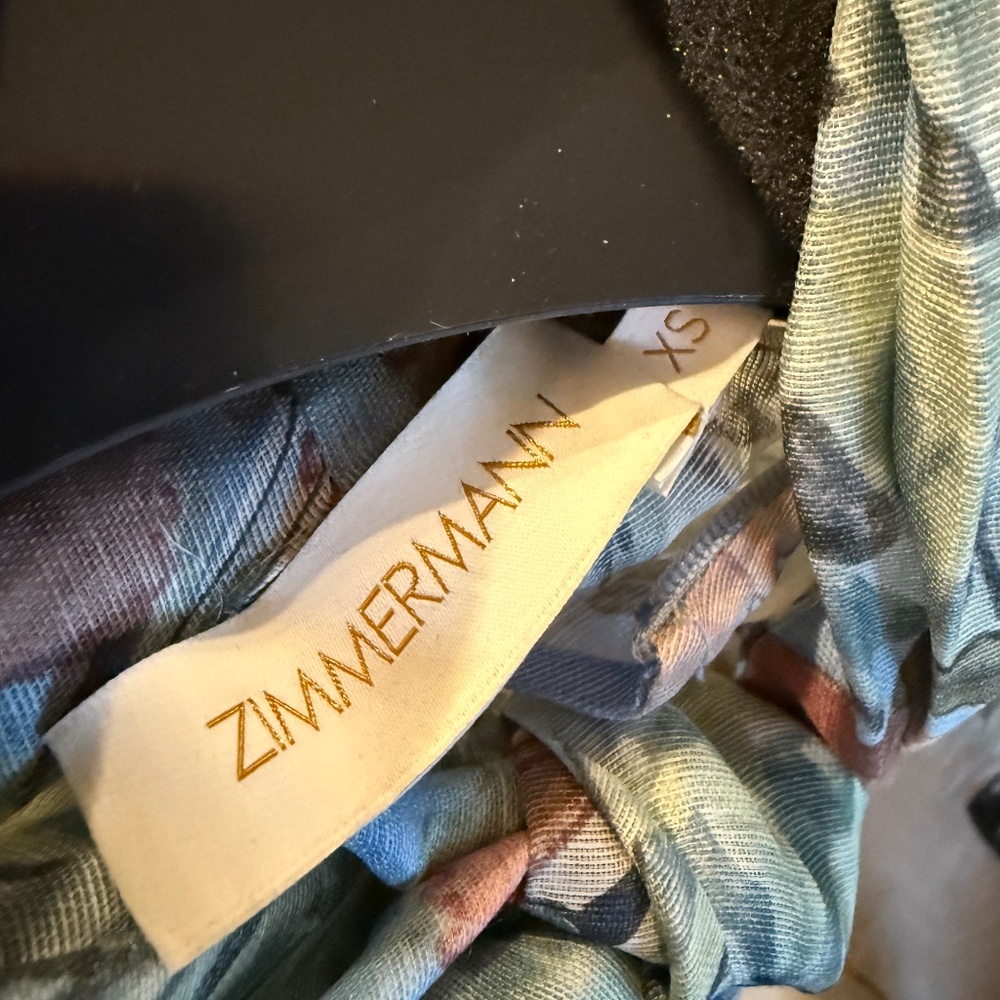 Zimmermann Multicolor Floral Long Sleeve Dress with Bow - Picture 3 of 7